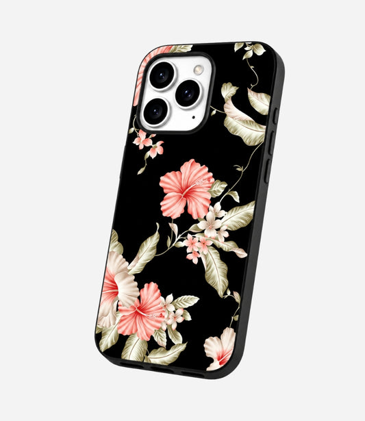 Tropical Floral Black Phone Case