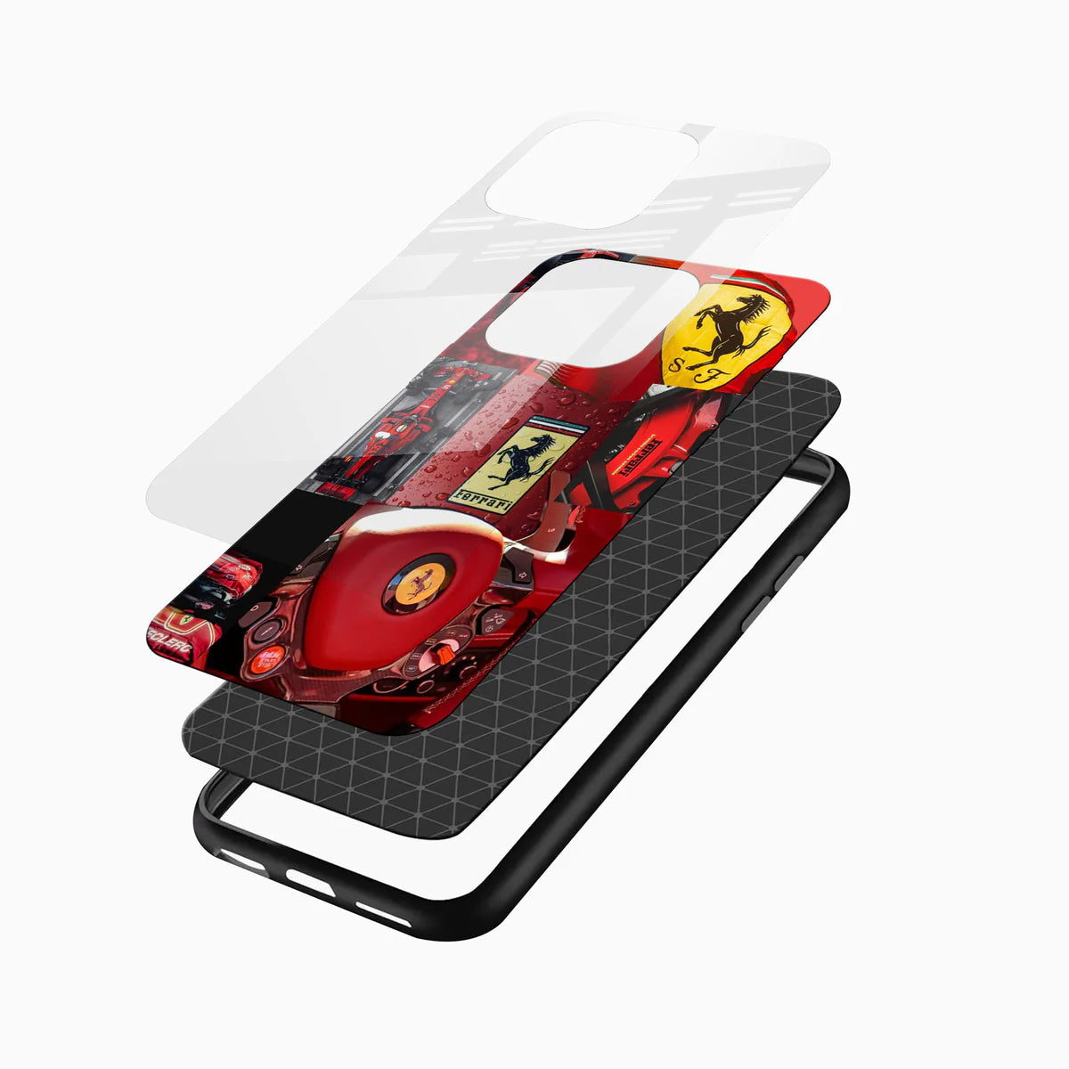 Racing SuperCar Collage Glass Phone Case
