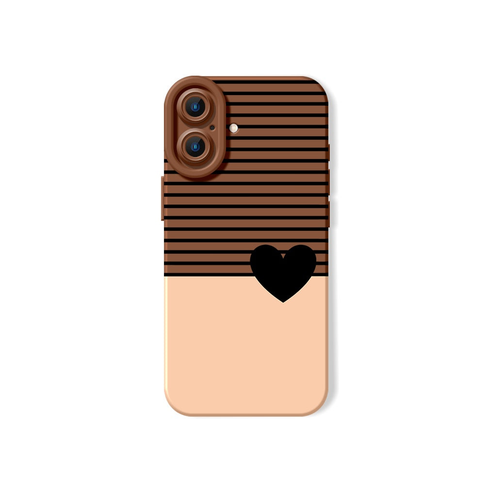 Heart & Stripes Elegance Silicone Case for Apple iPhone Series