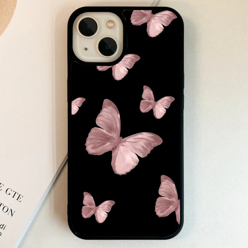 Butterfly Pattern Glass Case