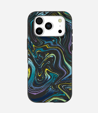 Black Space Waves Phone Case