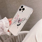 Butterfly-Flower Clear Silicon Case Cover