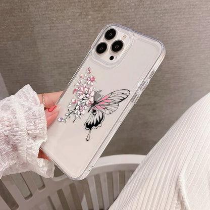 Butterfly-Flower Clear Case