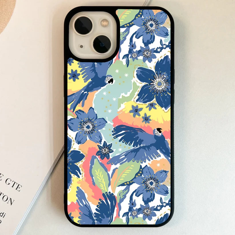 Blue Parrot Garden Glass Case
