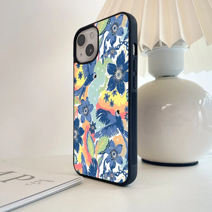 Blue Parrot Garden Glass Case