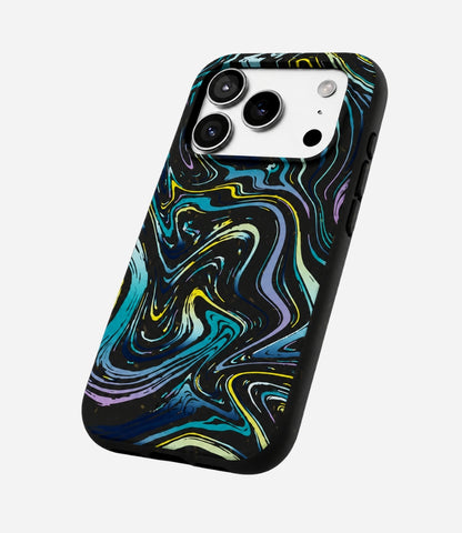 Black Space Waves Phone Case
