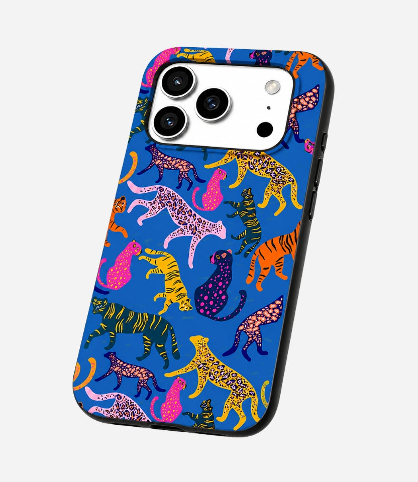 Electric Blue Jungle Cat Phone Case