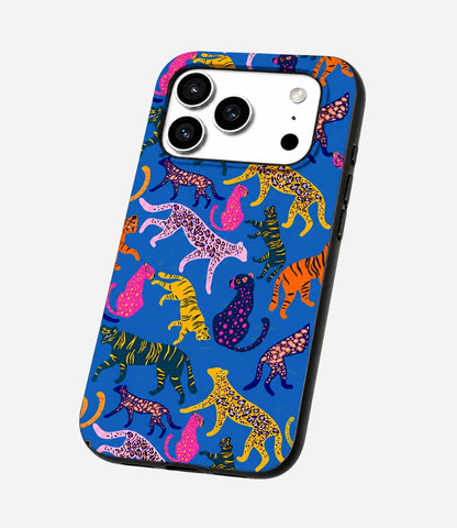 Electric Blue Jungle Cat Phone Case