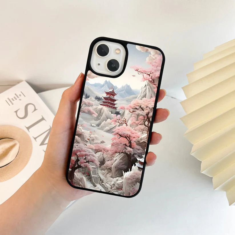 Blossoming Sakura Path Glass Case