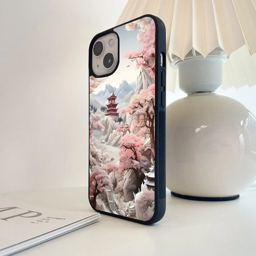 Blossoming Sakura Path Glass Case
