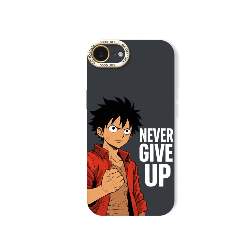 Never Give Up Anime Warrior Silicone Case for Apple iPhone Series