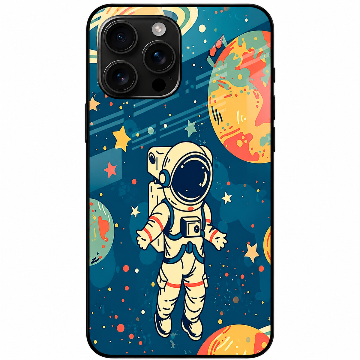 Astronaut Space Cartoon Back Cover
