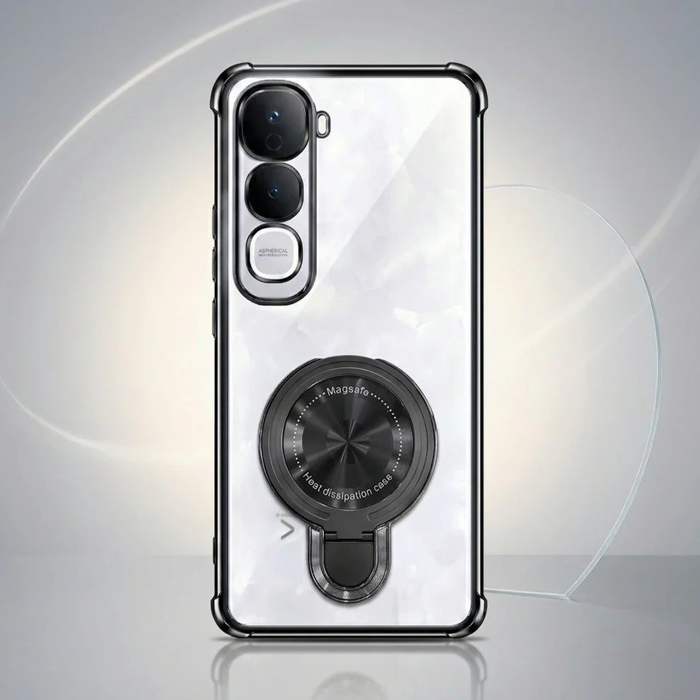 Vivo Y400 Pro 5G Luxury Four Corner Invincible Bracket Ring Stand Case