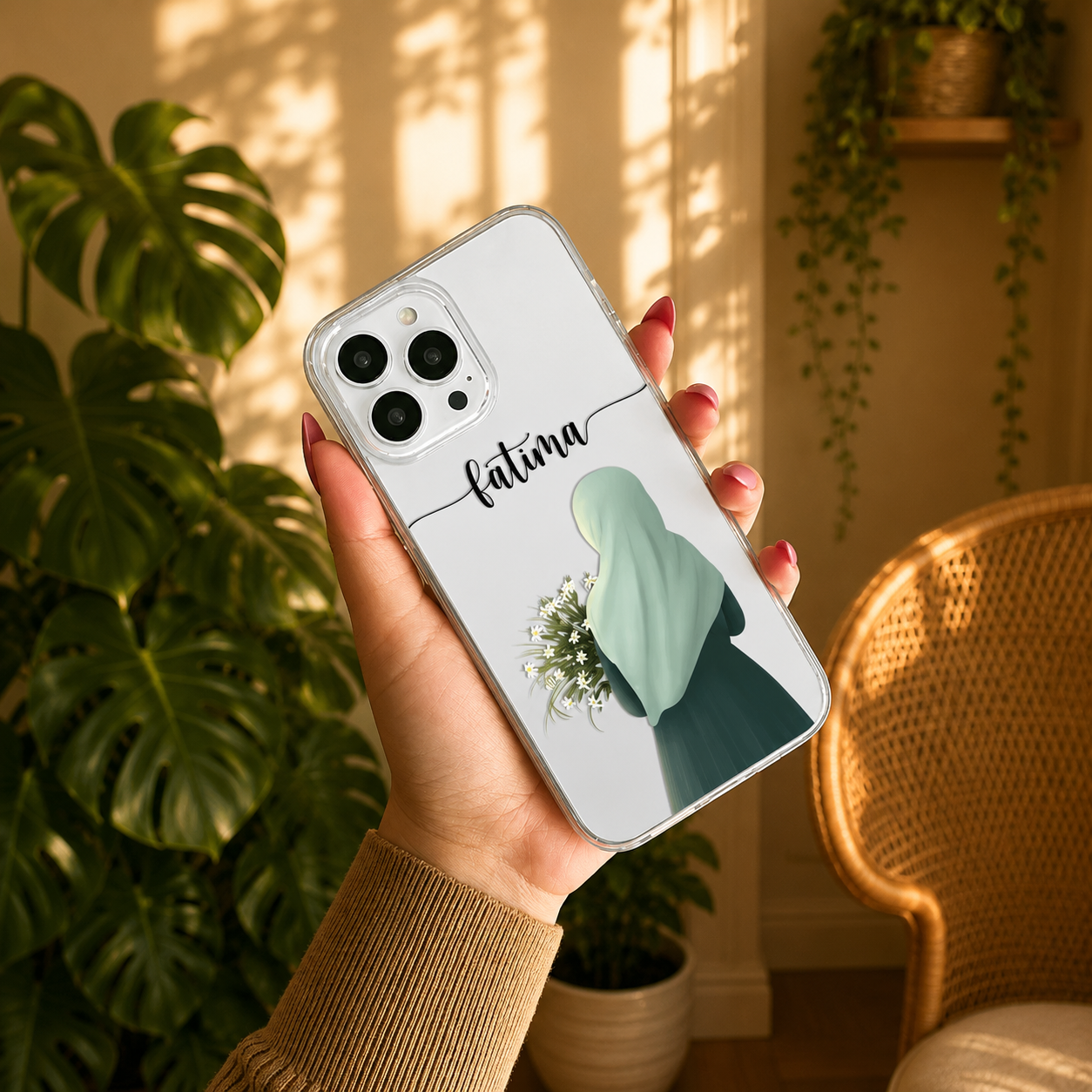 Aesthetic Girlish Custom Transparent Name Case – Heart