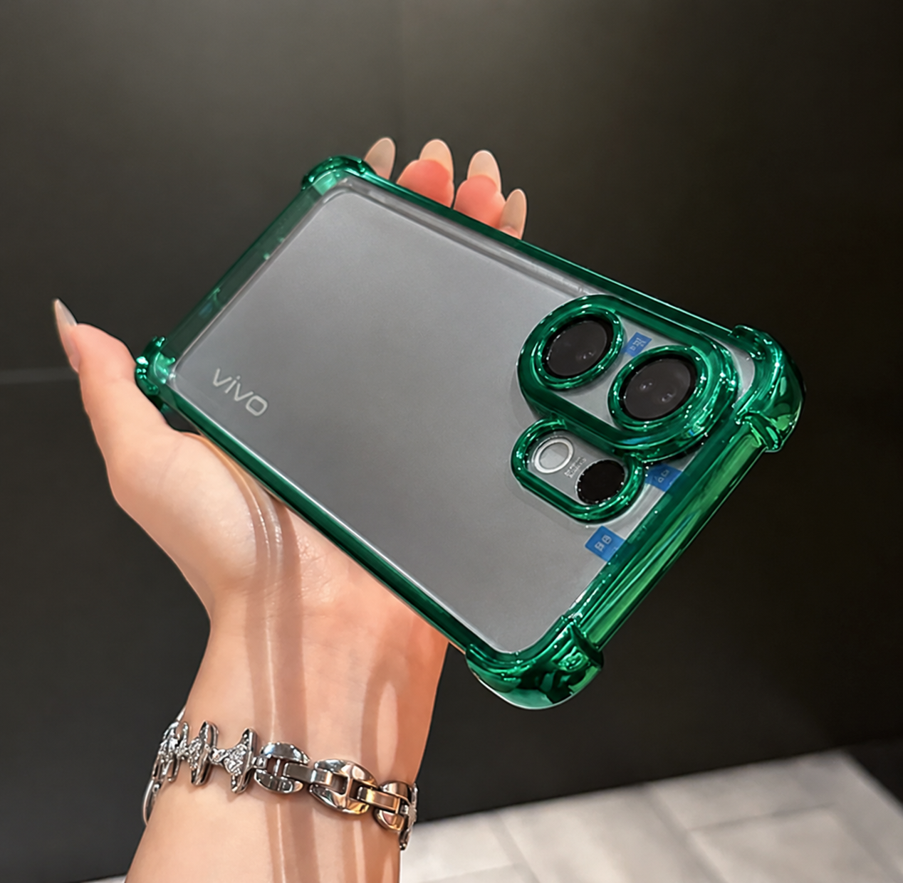 Vivo V60 5G Transparent Shockproof Airbag Corner Back Cover