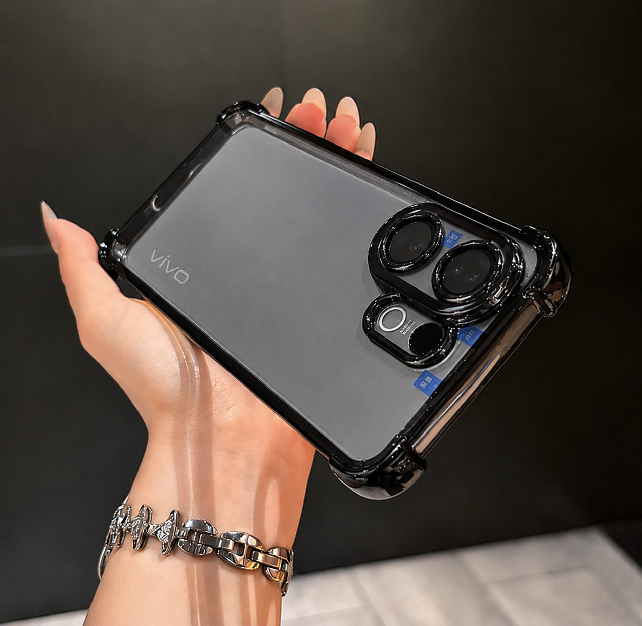 Vivo V60 5G Transparent Shockproof Airbag Corner Back Cover