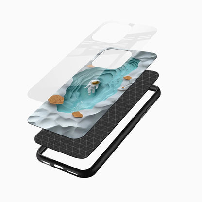 Astronaut Lagoon Glass Mobile Cover – Minimal Space