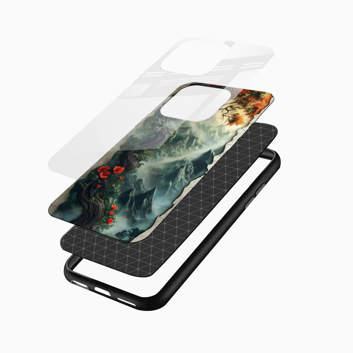 Mystic Mountain Tree Glass Mobile Cover