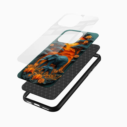 Safari Elephant Glass Mobile Cover – Sunset Wildlif