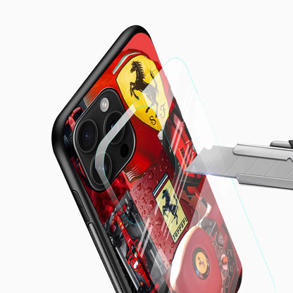 Racing SuperCar Collage Glass Phone Case