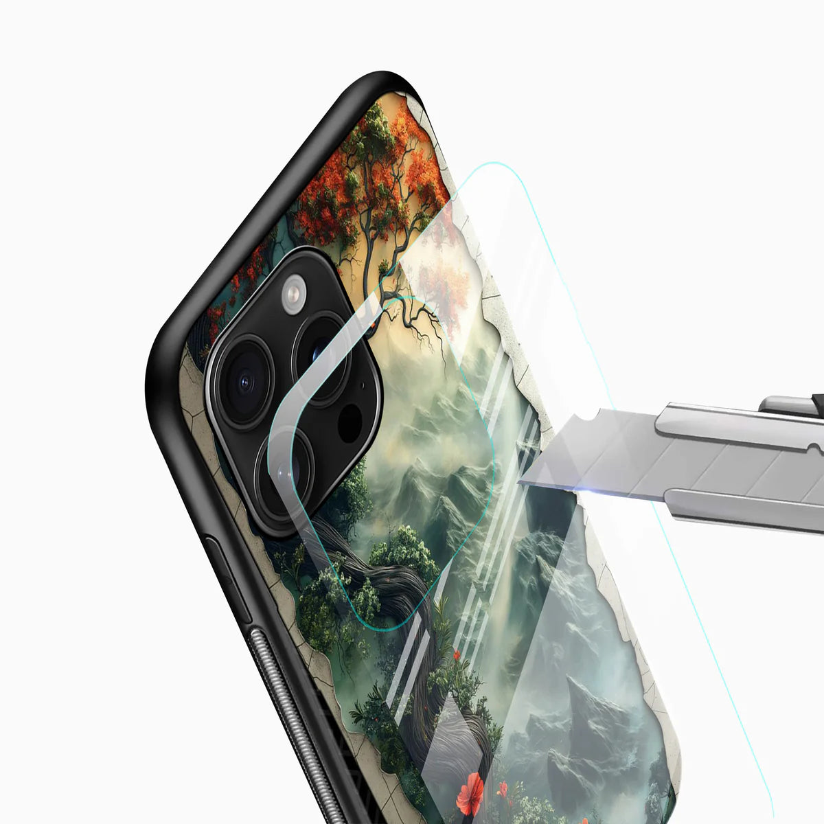 Mystic Mountain Tree Glass Mobile Cover