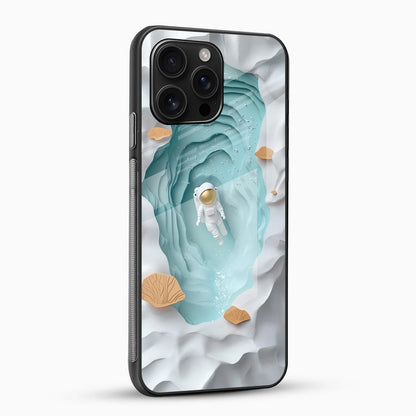 Astronaut Lagoon Glass Mobile Cover – Minimal Space