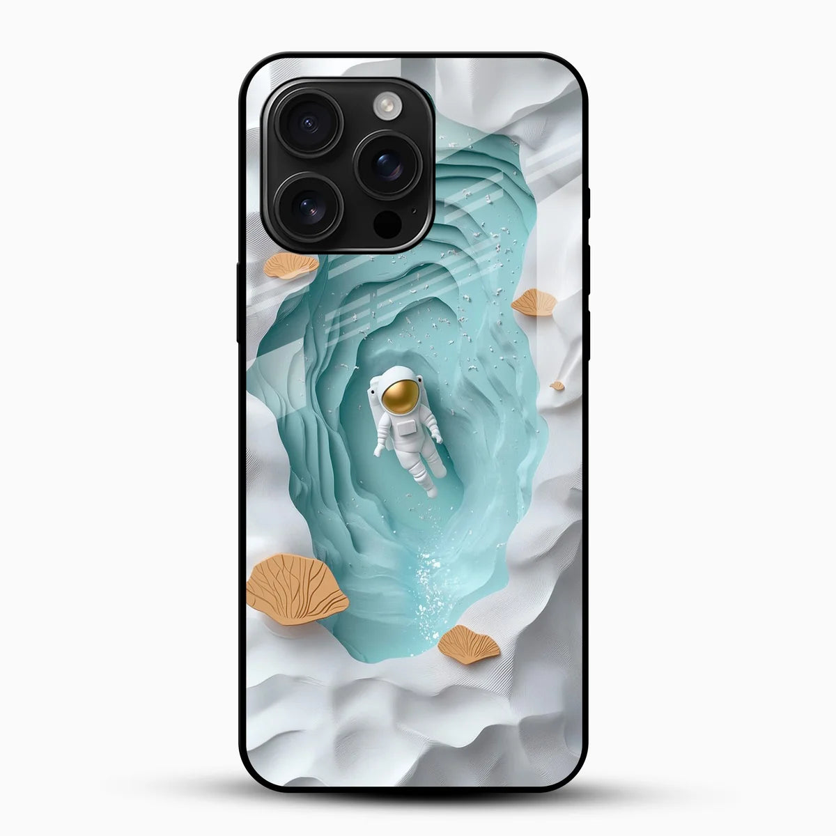 Astronaut Lagoon Glass Mobile Cover – Minimal Space