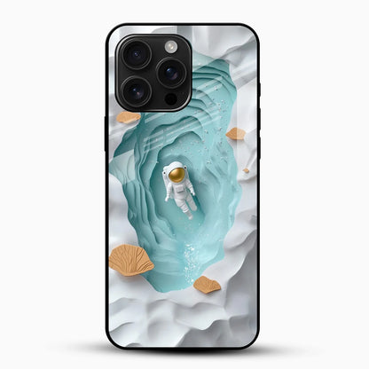 Astronaut Lagoon Glass Mobile Cover – Minimal Space