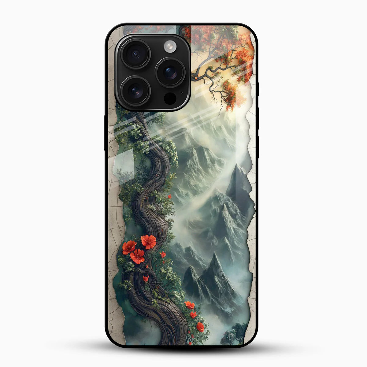 Mystic Mountain Tree Glass Mobile Cover