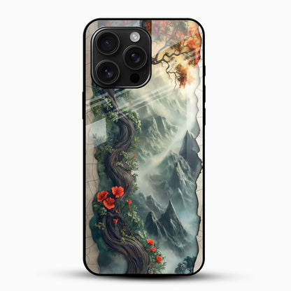 Mystic Mountain Tree Glass Mobile Cover