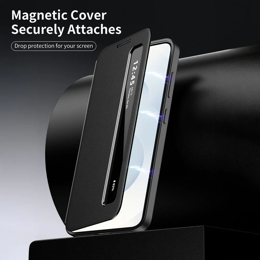 Samsung Galaxy A56 5G Smart Side Window Flip Leather Case