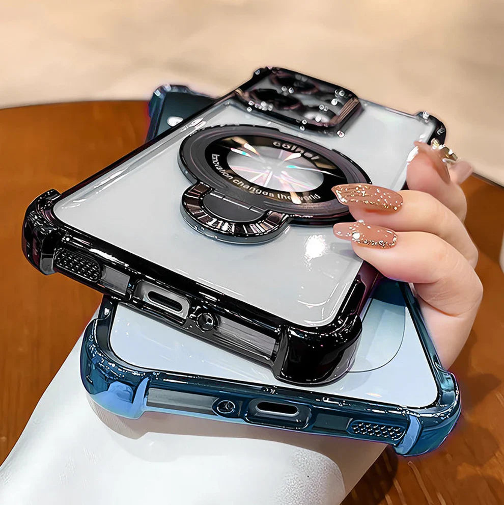 Oppo F31 5G Original Luxury Magnifier Ring Stand Shockproof Airbags Corner Case