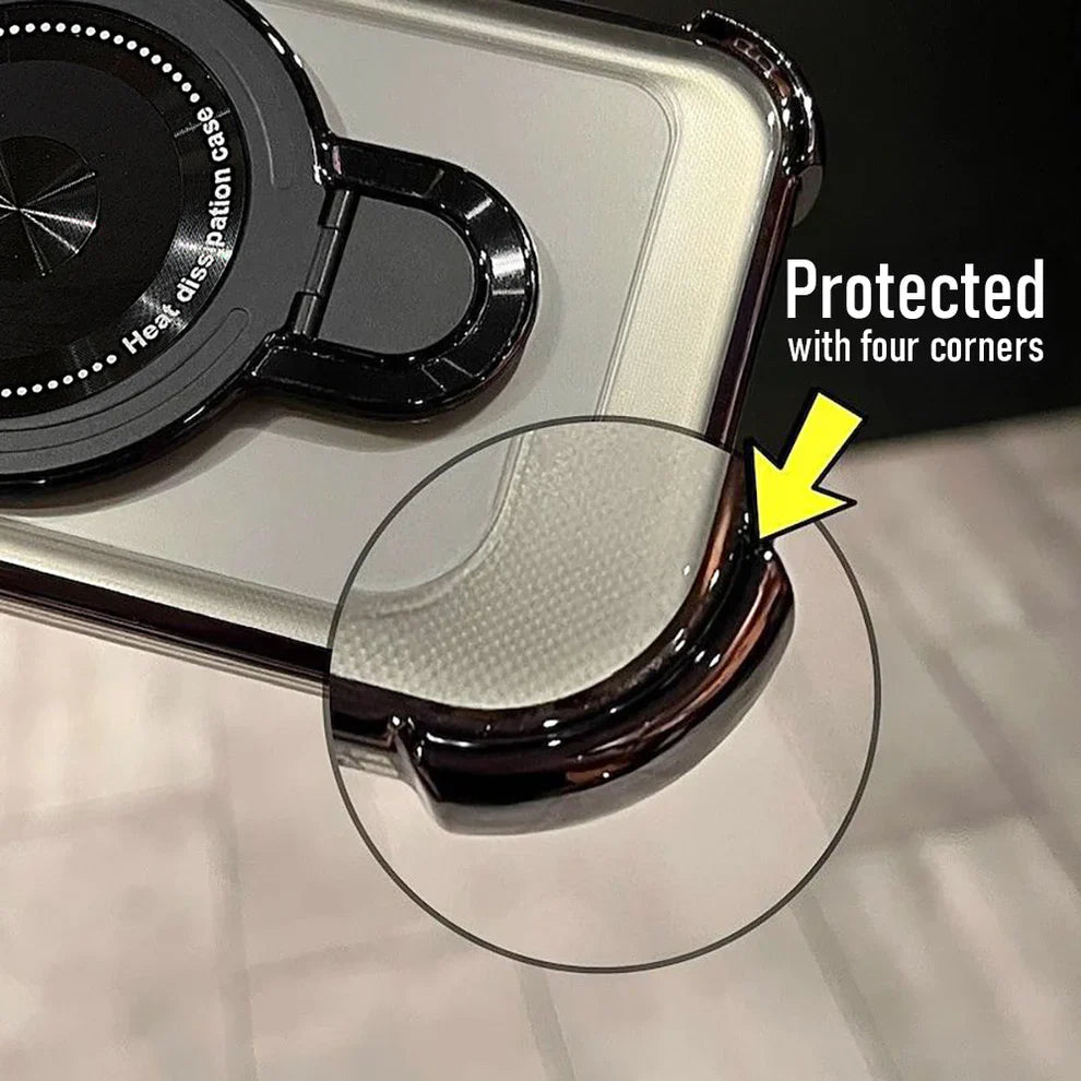 Vivo X200 FE 5G Luxury Four Corner Invincible Bracket Ring Stand Case