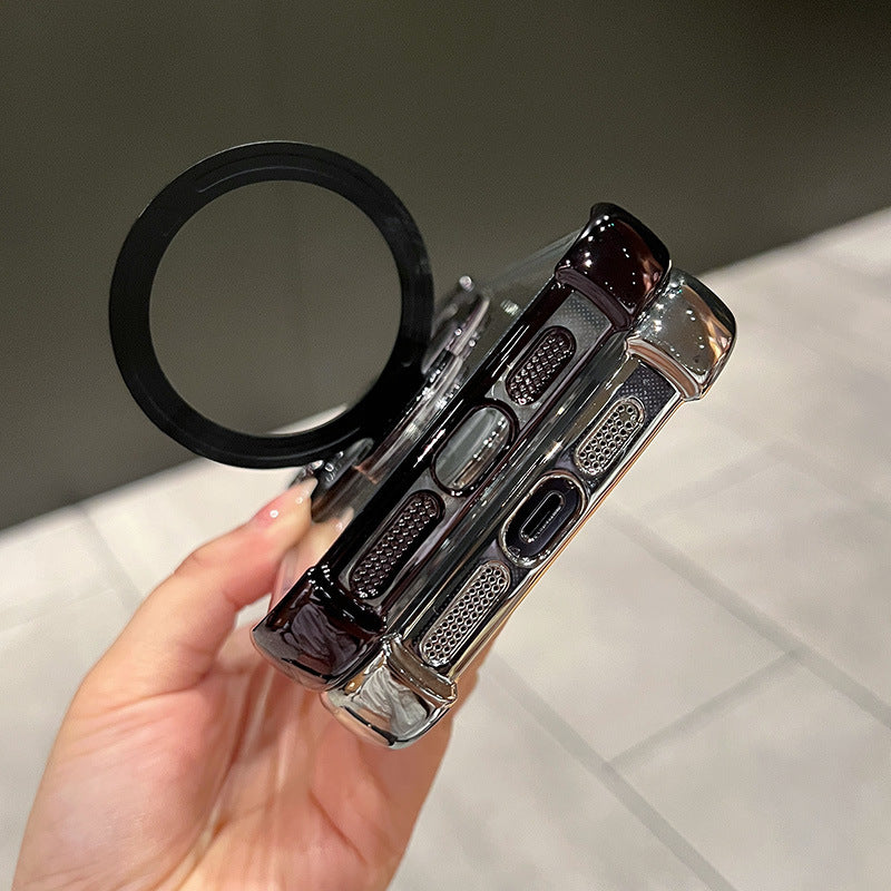 Vivo X200 FE 5G Luxury Four Corner Invincible Bracket Ring Stand Case