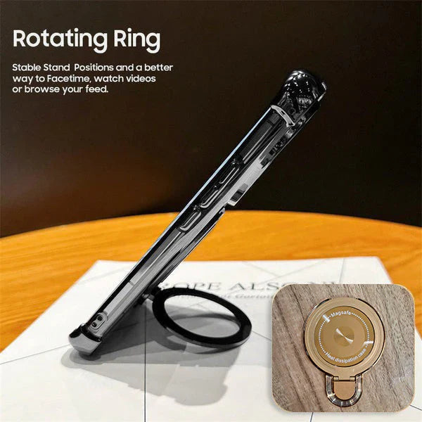 Vivo V60 5G Luxury Four Corner Invincible Bracket Ring Stand Case