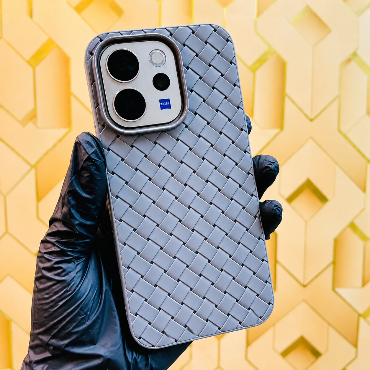Vivo V70 5G Premium Luxury Weave Soft Silicone Matte Grid Case