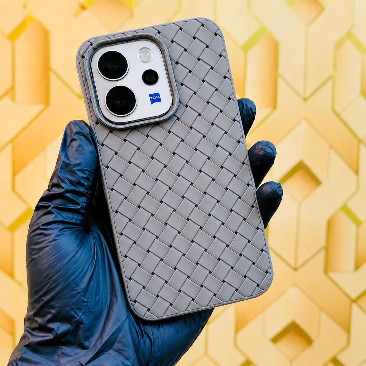 Vivo V70 5G Premium Luxury Weave Soft Silicone Matte Grid Case