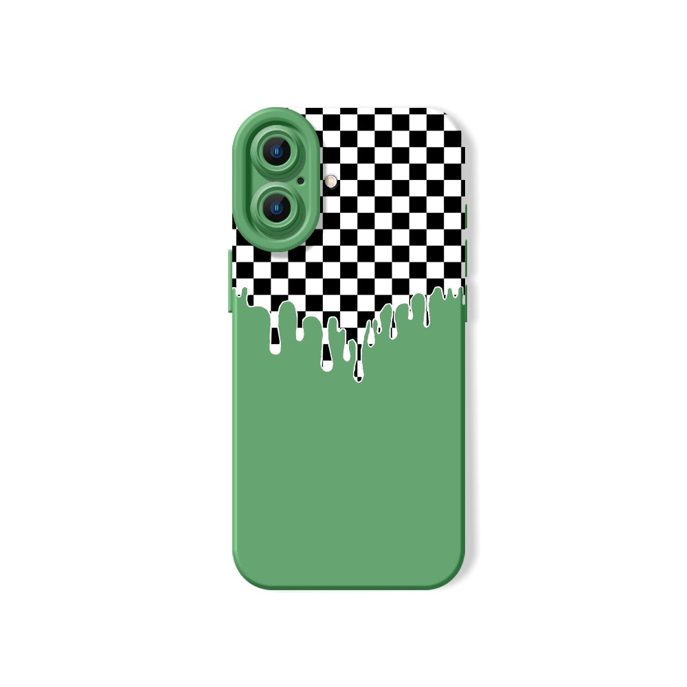 Dripping Checkered Wonderland Silicone Case for Apple iPhone Series
