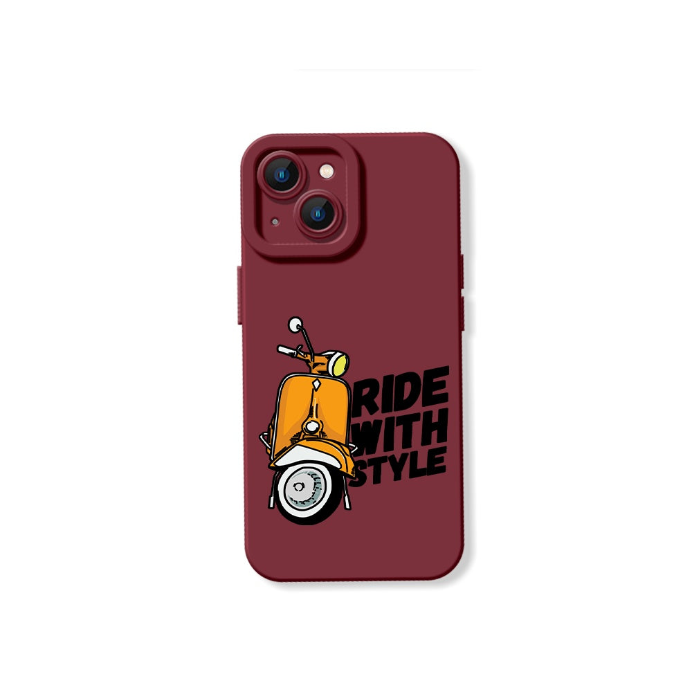 Retro Scooter Adventure Silicone Case for Apple iPhone Series