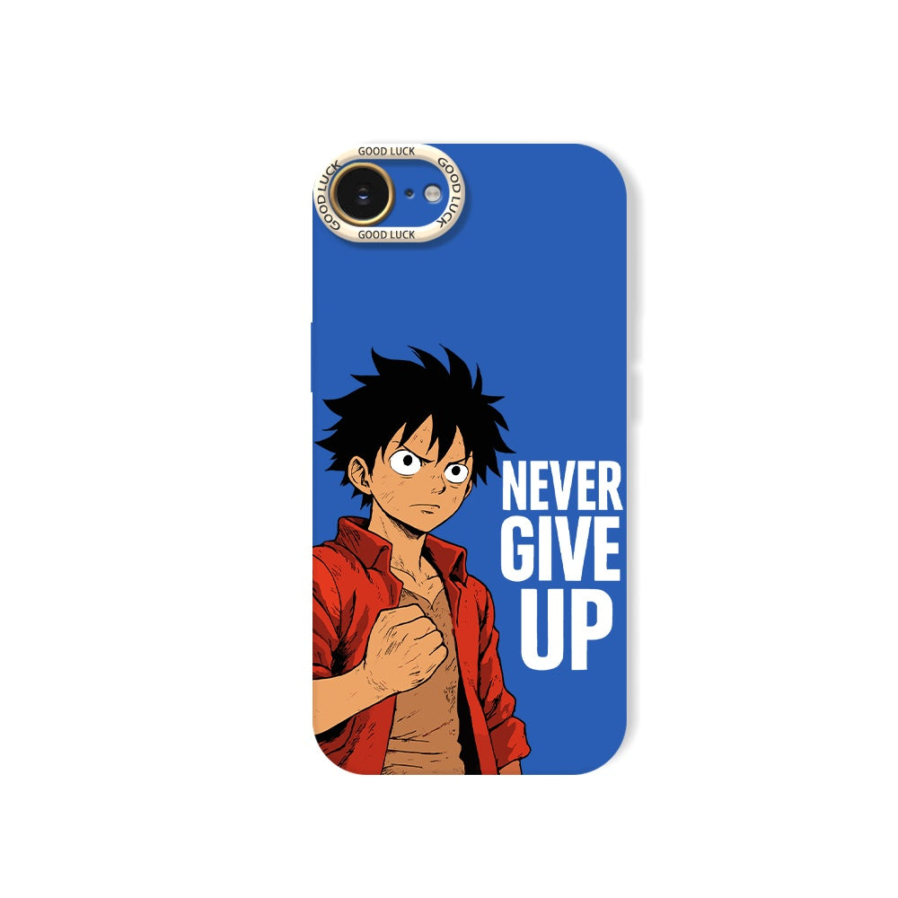 Never Give Up Anime Warrior Silicone Case for Apple iPhone Series