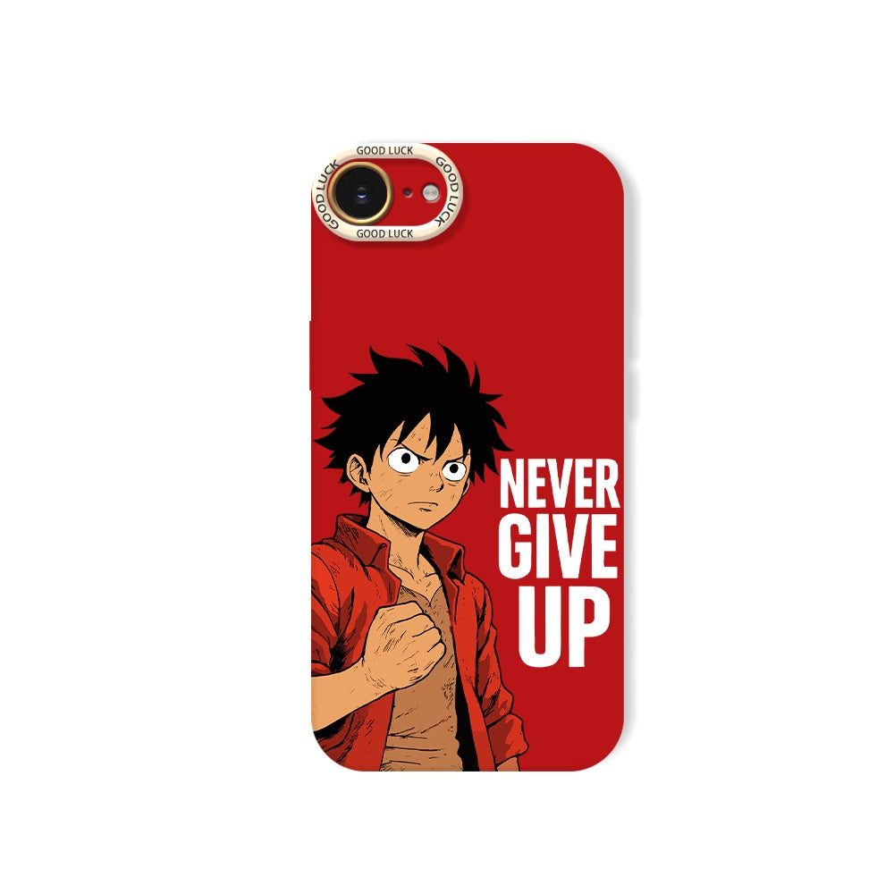 Never Give Up Anime Warrior Silicone Case for Apple iPhone Series