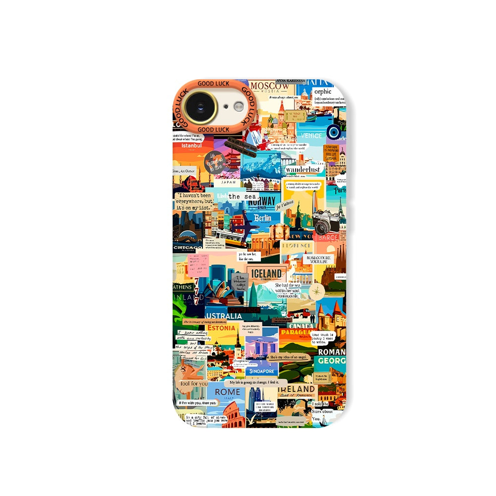 World Travel Collage Silicone Case for Apple iPhone Series