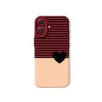 Heart & Stripes Elegance Silicone Case for Apple iPhone Series