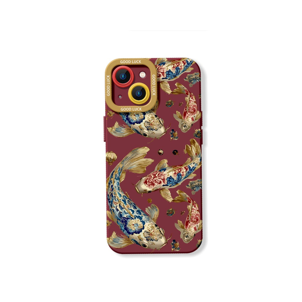 Floral Golden Art Silicone Case for Apple iPhone Series