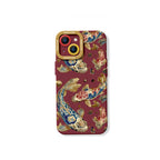 Floral Golden Art Silicone Case for Apple iPhone Series