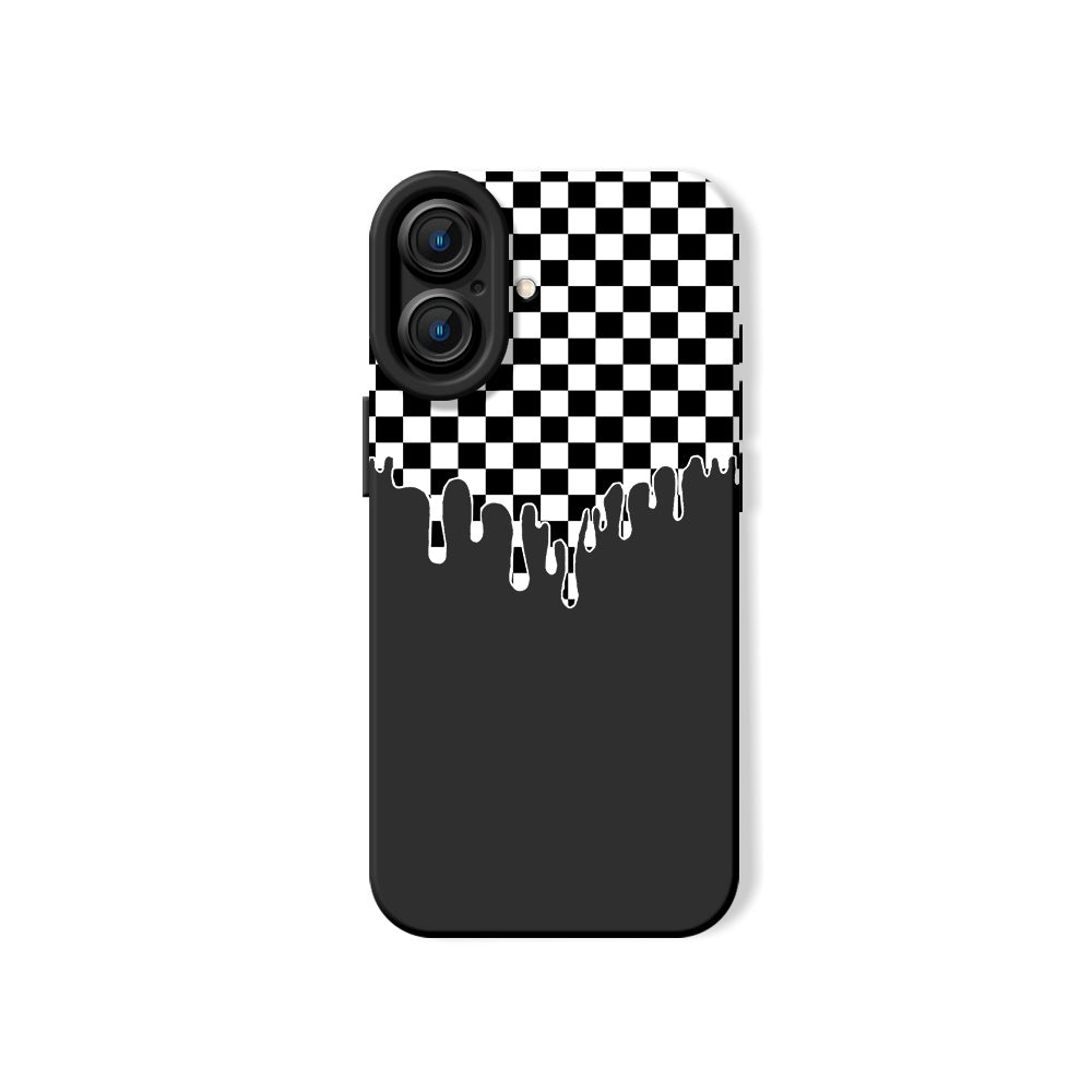 Dripping Checkered Wonderland Silicone Case for Apple iPhone Series