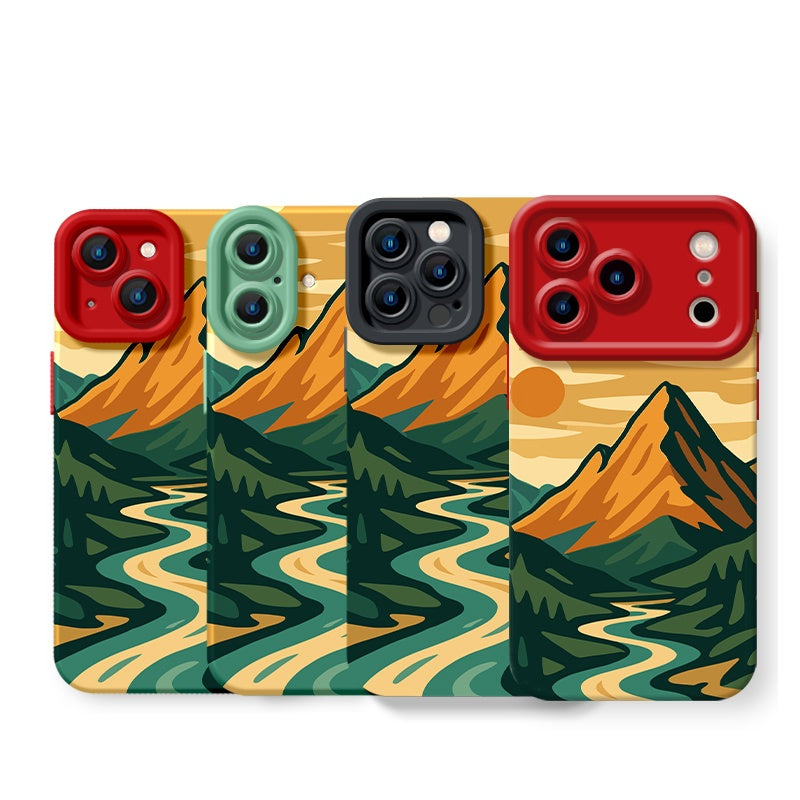 Golden Mountain Vista Silicone Case for Apple iPhone Series