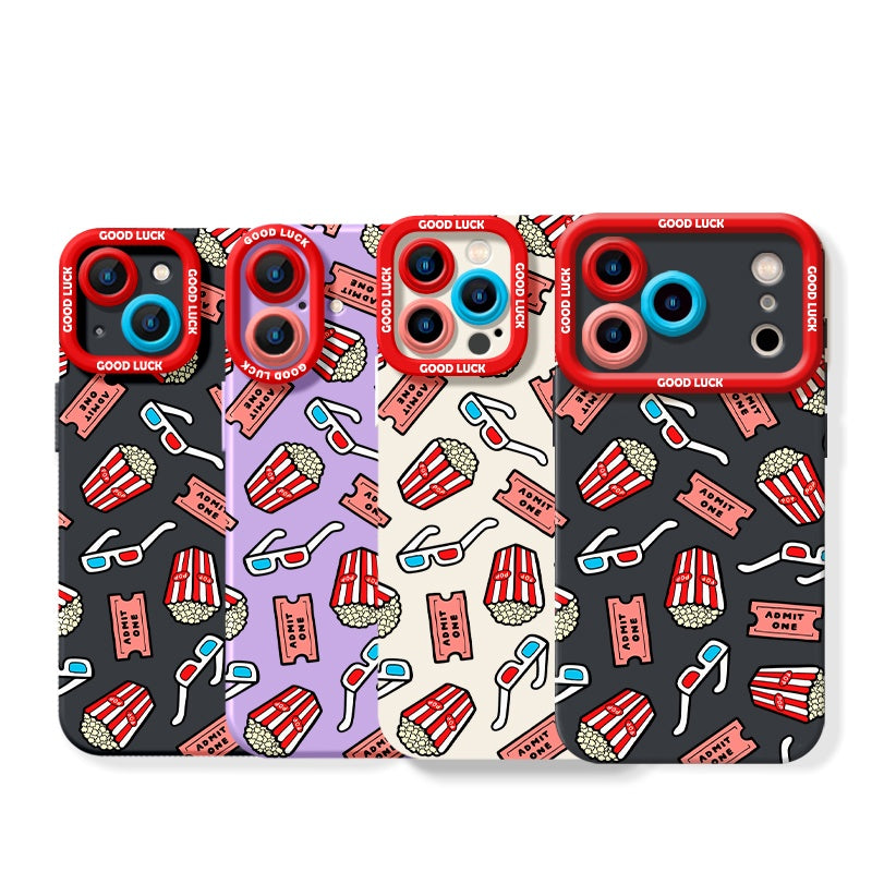 Movie Night Popcorn Tickets Silicone Case for Apple iPhone Series