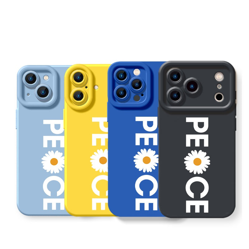 Peaceful Daisy Charm Silicone Case for Apple iPhone Series