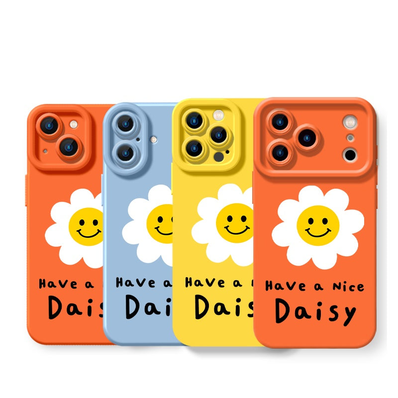 Sunny Smiley Daisy Silicone Case for Apple iPhone Series